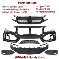 Front Bumper Cover Grille Assembly 2016-2021 Honda Civic Front Bumper Cover Grille Assembly 2016-2021 Honda Civic