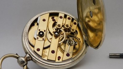 Silber Taschenuhr läuft LUC silver pocket watch working C266