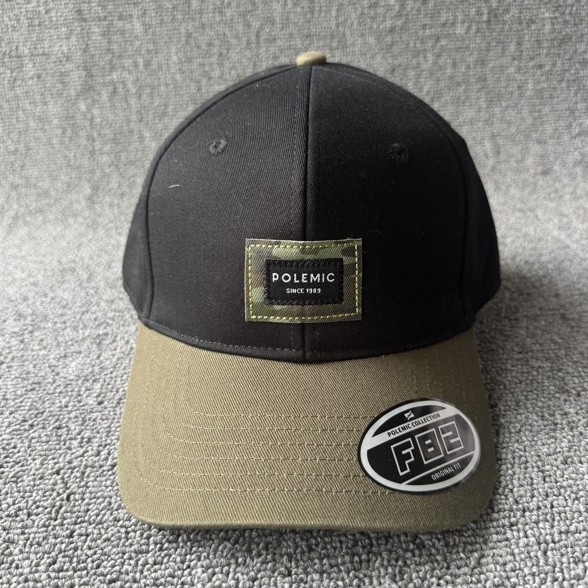 Polemic Streetwear Baseball Cap Snapback Black Olive Curved Brim Hat
