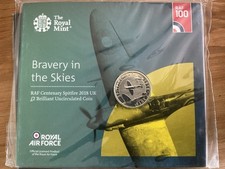2018 Royal Mint Raf Centenary Spitfire Bravery In The Skies £2 Coin Bu Pack