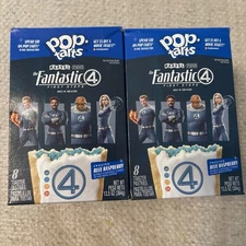 Fantastic Four Pop Tarts Frosted Blue Raspberry Marvel, 2 Boxes 16 Count NEW