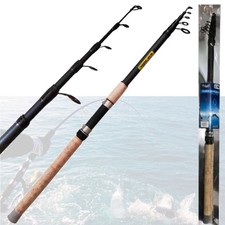 CANNA DA PESCA TELESCOPICA ULTRA LEGGERA MANICO IN SUGHERO 2,1 MT SPINNING MARE