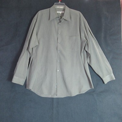 Vintage Perry Ellis Dress Shirt Mens XL Gray Button Long Sleeve Classic Work 90s
