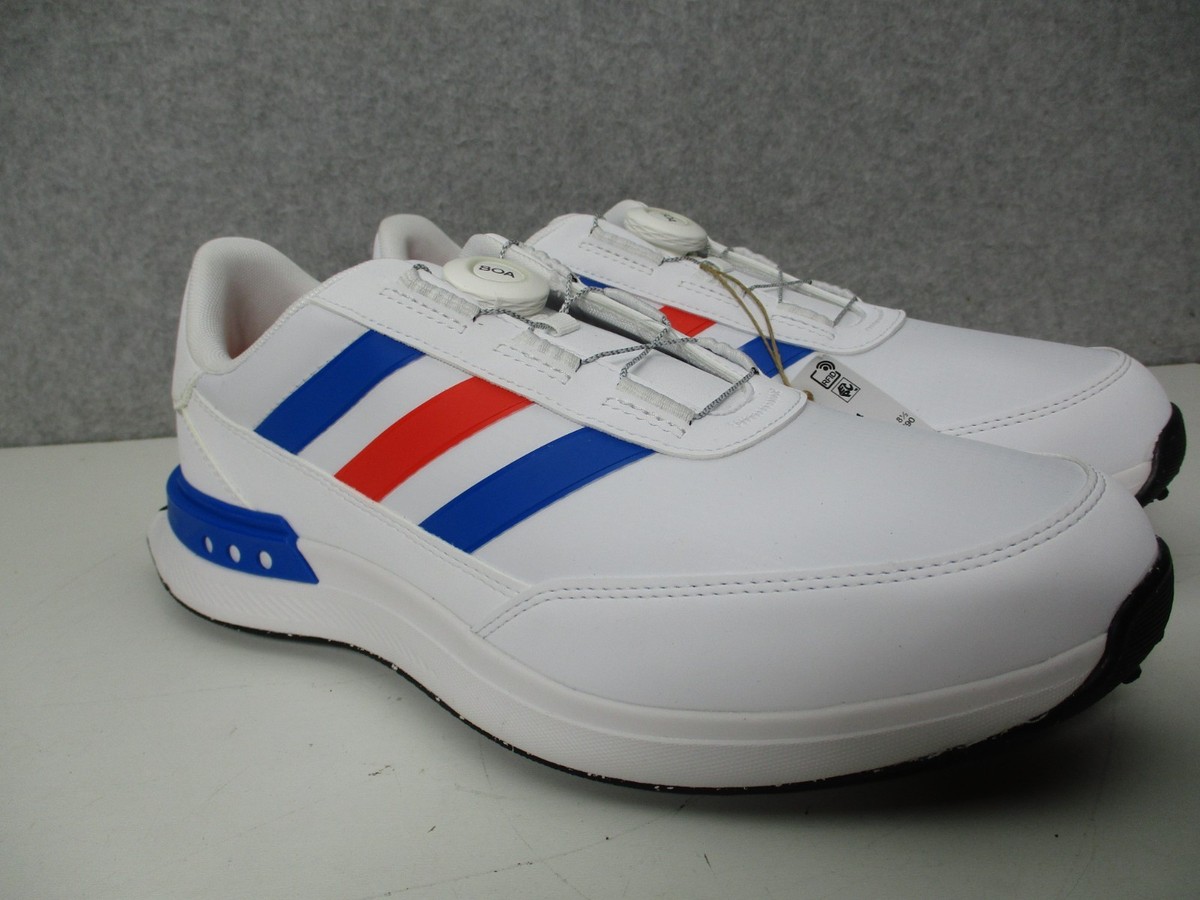 Adidas S2G SL Boa 24 Mens Sz 9 White Blue Golf Shoes Quick Lace