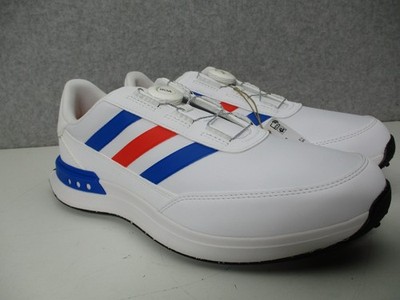 Adidas S2G SL Boa 24 Mens Sz 9 White Blue Golf Shoes Quick Lace