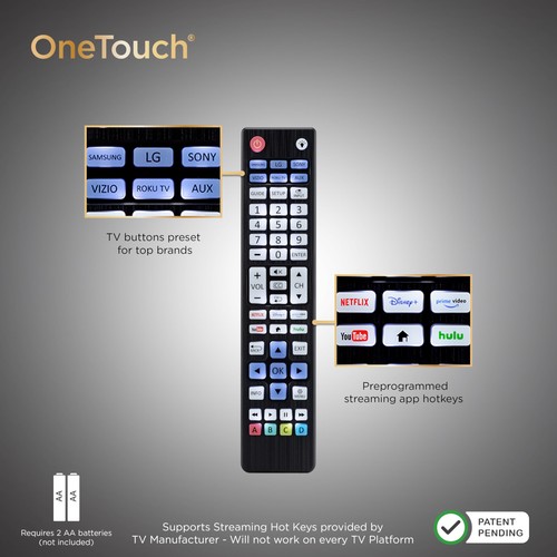 UltraPro Backlit OneTouch Universal Remote Control, Average, Black - Picture 4 of 6