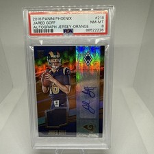 Jared Goff 2016 Panini Phoenix Rookie Auto Patch Orange Jersey #13/25 PSA