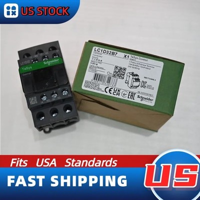 LC1D32B7 Schneider New Contactor: 3-Phase 3NO, 24VAC 50/60Hz Coil, US In-Stock