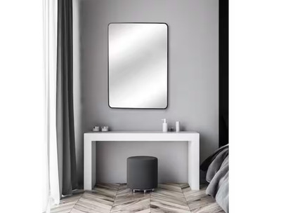Home Decorators 24''W x 30''H Rectangular Black Aluminum Framed Vanity Mirror