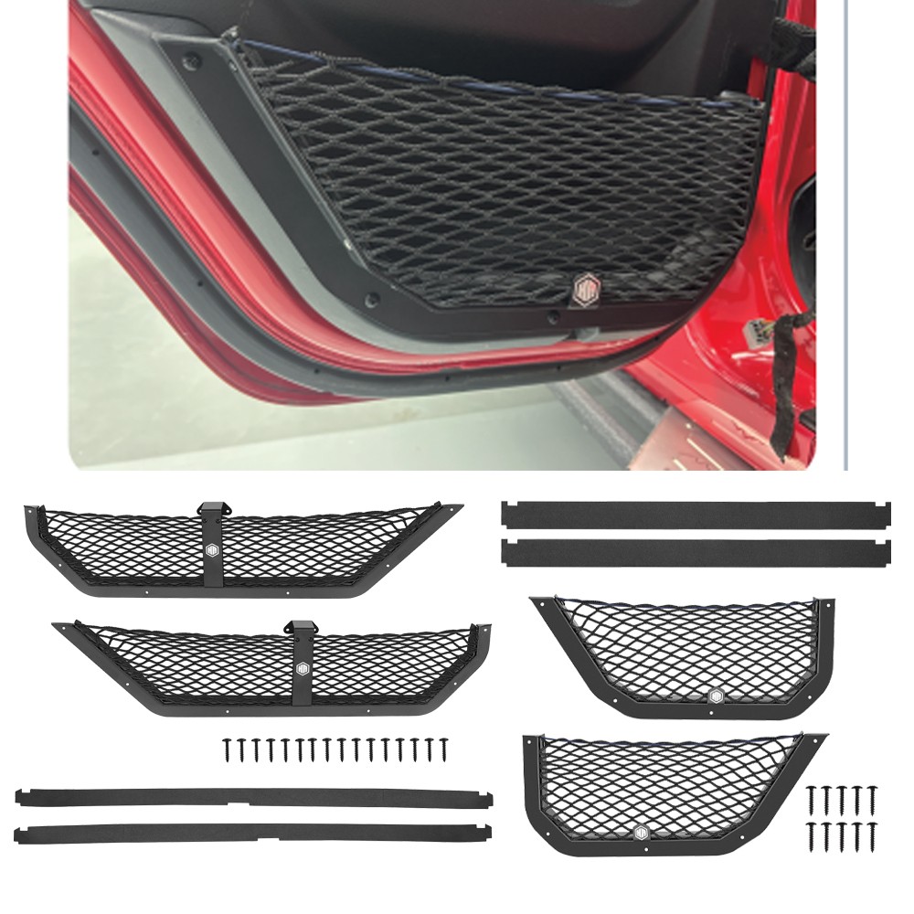 FOR JEEP WRANGLER JL JT 18-25 FRONT REAR DOOR POCKET STORAGE MESH