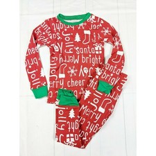 Carter's Red White  Green Holiday Words Pajamas Youth 4