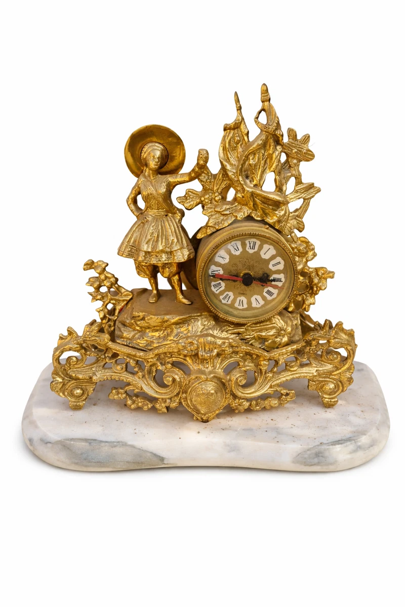 Ancienne Pendue En Marbre Et Régule Du XIXème - Allégorie Femme Aux Fleurs