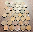 40 -INDIAN HEAD CENT PENNIES 1890s-1900s All Dates Visible -Some Liberty Visible
