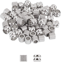60Stk 5/6Mm SäUlen Abstandsperlen 304 Edelstahl Perlen 3~4Mm Loch Abstandsperlen