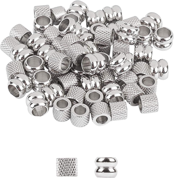 60Stk 5/6Mm SäUlen Abstandsperlen 304 Edelstahl Perlen 3~4Mm Loch Abstandsperlen-image