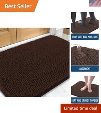 Indoor Absorbent Dog Door Mat 30x20 - Quick-Dry Chenille, Non-Slip Design