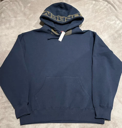 TAILLE M SWEAT À CAPUCHE À RAYURES JACQUARD SUPREME NEW YORK MARINE