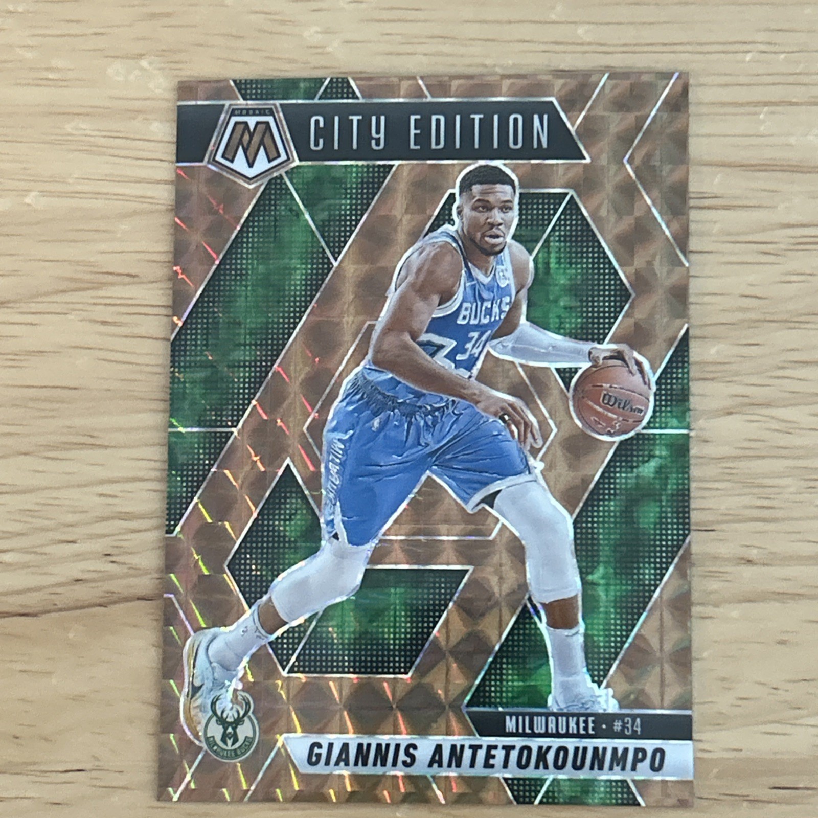 2024-25 Panini Mosaic Giannis Antetokounmpo City Edition Bronze 46/75 #282 Bucks