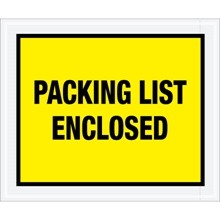 10 x 12" Yellow "Packing List Enclosed" Envelopes-500 per Case