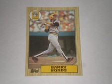 BARRY BONDS 1987 TOPPS ROOKIE CARD. PITTSBURG PIRATES. rookie card picture