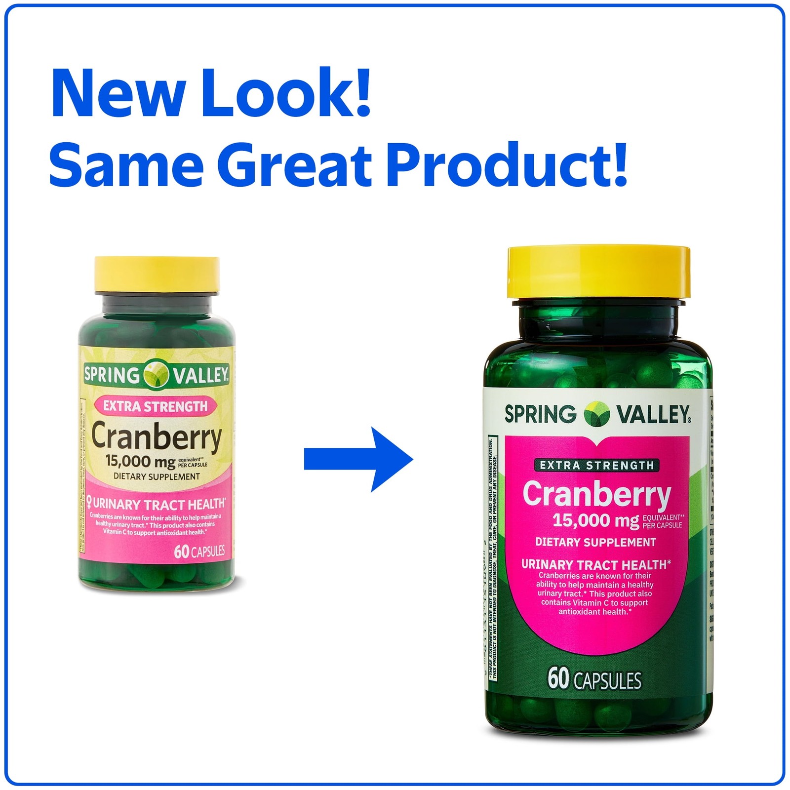 Spring Valley Extra Strength Cranberry Dietary Supplement Capsules,  60 Count