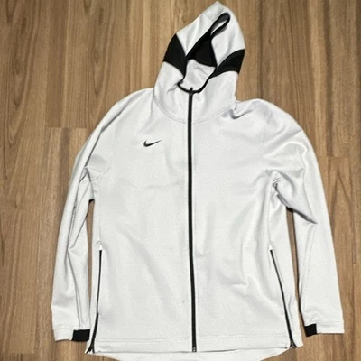 Nike Dri-FIT Men's Full-Zip Hooded Colorblock Track Jacket White/Black XL - Image 1 of 4