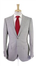 Suitsupply Lazio Solid Light Gray 2-Btn Slim Fit Wool Suit 36R 36S
