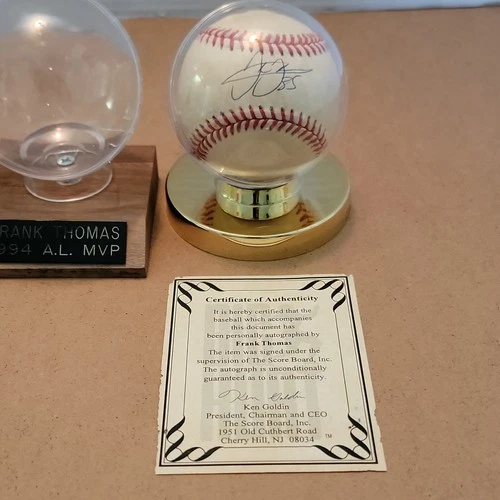 Frank Thomas Autographed Signed Baseball Chicago White Sox 1994 AL MVP COA Case