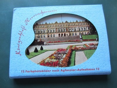 No postcard Leporello 12 pictures Herrenchiemsee Castle by King Ludwig II Bavaria