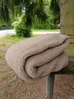 Couverture 100% LAINE laine de mouton mérinos plaid 160 x 220 cm cappuccino