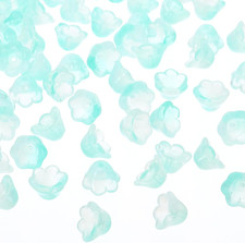 Glass Trumpet Flower Beads, 100 Pcs Gradient Flower Bead Charm for Jewelry Makin