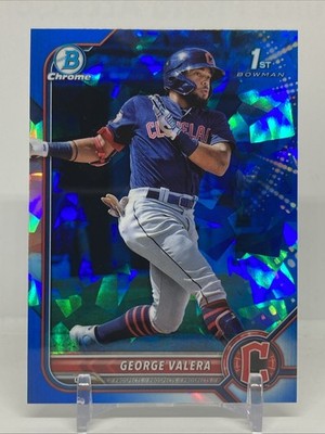 2022 Bowman Sapphire Refractor #BCP-22 George Valera 1st RC Cleveland Guardians