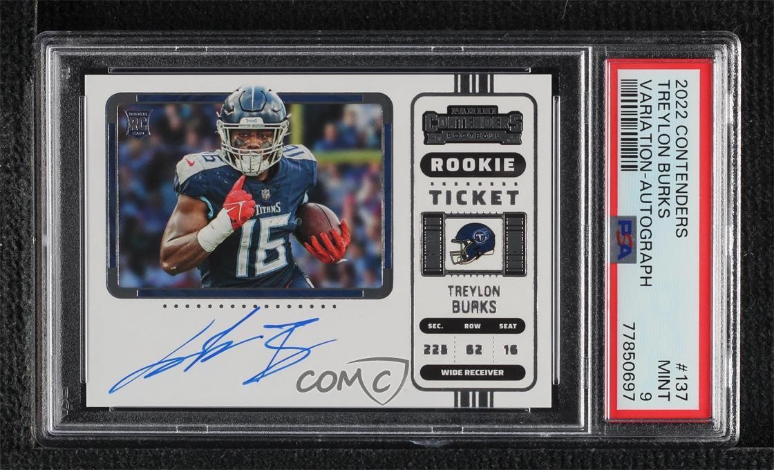 2022 Contenders Ticket RPS Variation Treylon Burks PSA 9 Rookie Auto RC 14ju