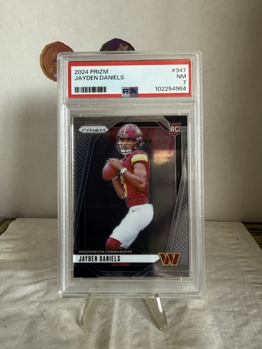 2024 Prizm Jayden Daniels 347 PSA 7 Rookie Commanders LSU Heisman