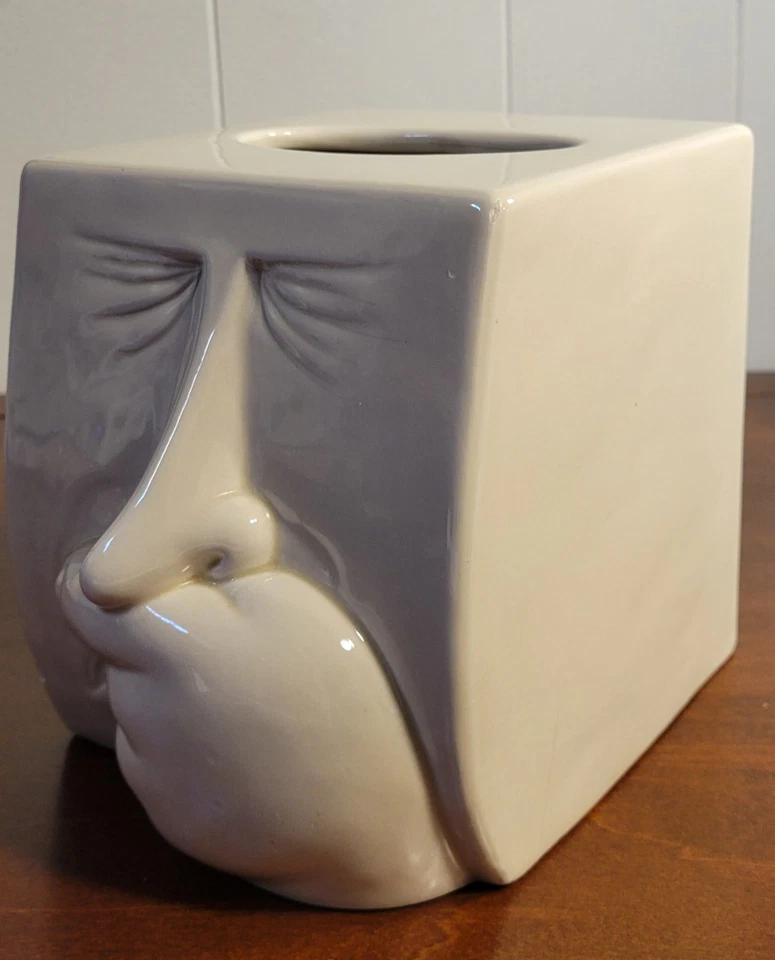 Vintage 1980's Fitz And Floyd Sneezing Man Ceramic Tissue Box Cover - Image 3 of 4
