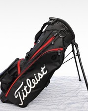 TITLEIST PLAYERS 4 GOLF STAND BAG / BLACK AND RED - USED 