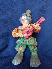 VTG Mexican Folk Artist Jose Torres 12” Paper Mache Clown With Guitar Rare HTF
