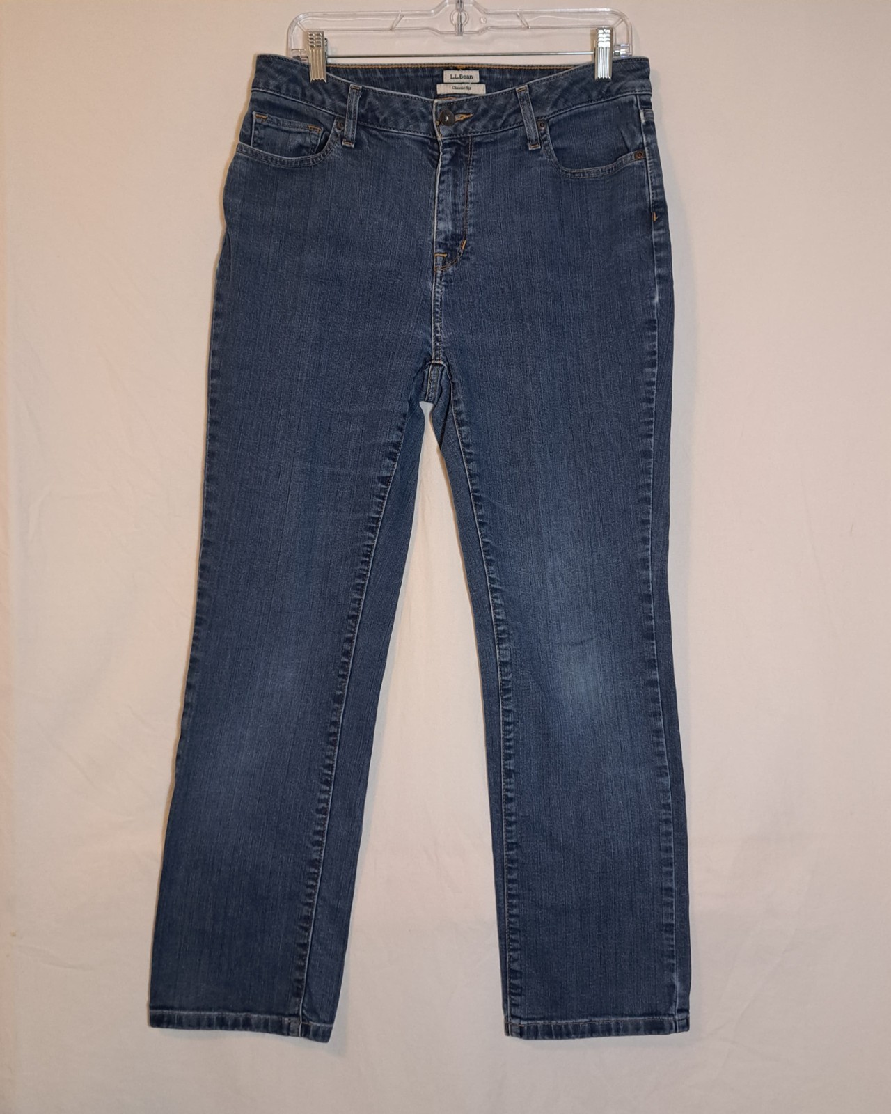 LL Bean Straight Leg Jeans Women's Size 12 Reg Blue Classic Fit