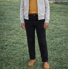 Lucky Brand Cooper Slim Youth Pants Size 16 Corduroy Straight Black Y2K