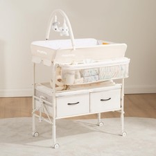 Baby Changing Table with Wheels, Portable Foldable Changing Table, Waterproof...