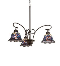 Meyda Tiffany 110685 Tiffany Peacock Feather 3 Light 32"W - MultiColor