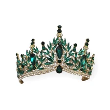 Emerald Crystal Crown LED Light-Up Tiara – Pageant / Prom / Quince / Costume