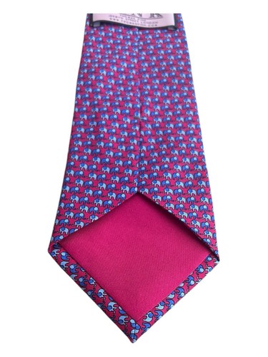 Thomas Seidenkrawatte rosa Elefant rosa und blau Made in England Herren " - Bild 5 von 8