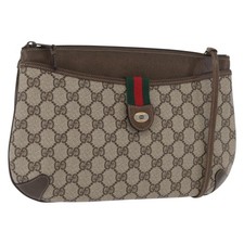 GUCCI GG Supreme Web Sherry Line Shoulder Bag PVC Beige 904 02 026 Auth 172873