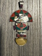 Peruwiański kształt zawieszki Tumi z inskrystacją Spondylus – srebro 950