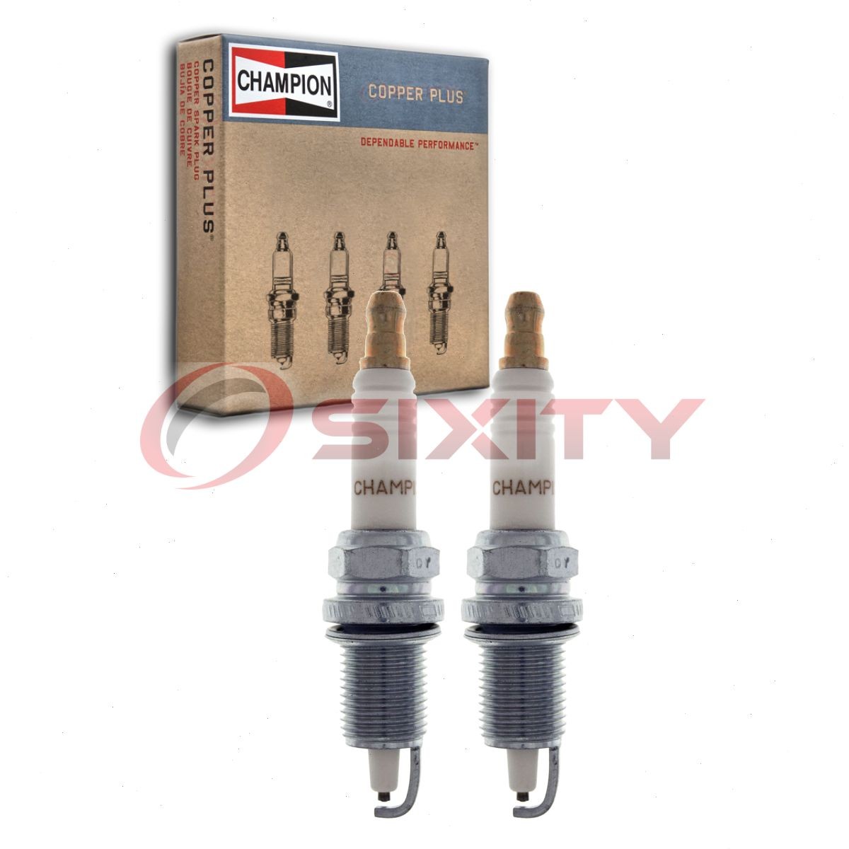2 pc Champion Copper Plus 956M Spark Plugs for QC12PEP 4757 Ignition Wire qr