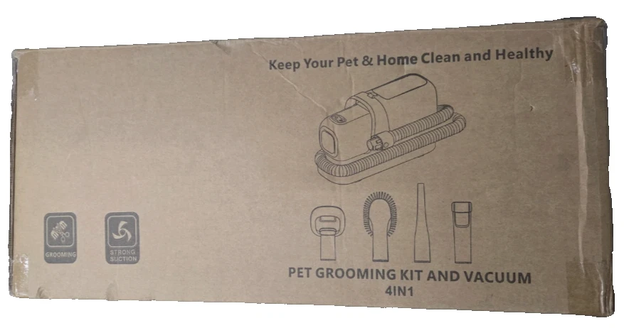 Pet Grooming Kit and Vacuum 4-in-1 (Model MAS-501-US)(White)