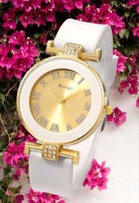 Damen Armbanduhren🦋Damen Quarz Uhr Quarzuhr Weiß Gold Strass Damen Schmuck …
