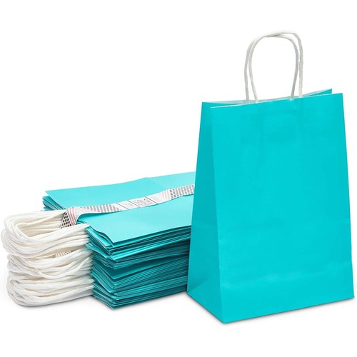 Medium Teal Gift Bags with Handles for Party Favors, Merchandise Bags (36 Pack) - 第 1/7 張圖片