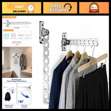 2 Pack Wall Mounted Clothes Drying Rack - Stainless Steel Folding Laundry Organi